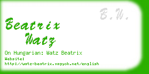 beatrix watz business card